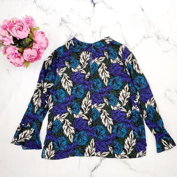 Vince Camuto, Ruffle Cuff Blouse, Floral, Large - Picture 5 of 8